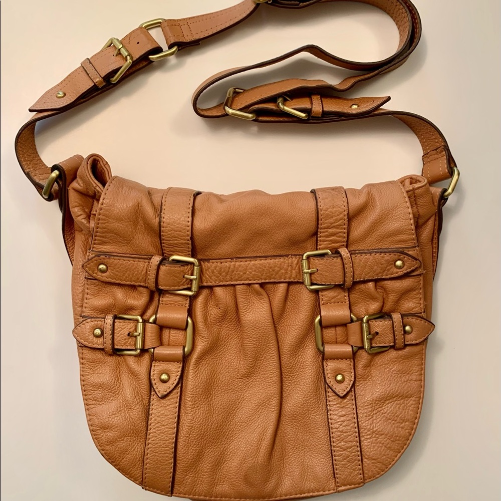 Vince Camuto  Cognac Brown leather crossbody Handbag.